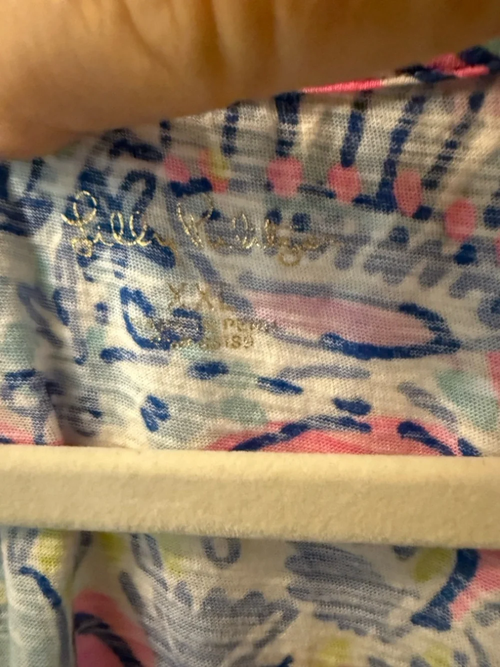Lilly Pulitzer Blue, Pink & White Floral Short Sleeve Tee - Picture 2 of 3